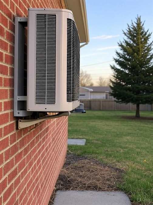 Residential air conditioning outside unit wall mounted