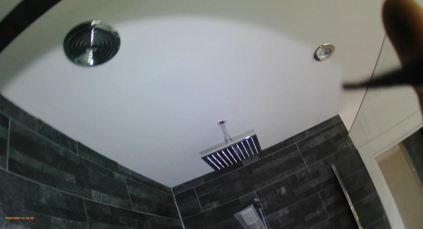 Bathroom extractor fan on the ceiling