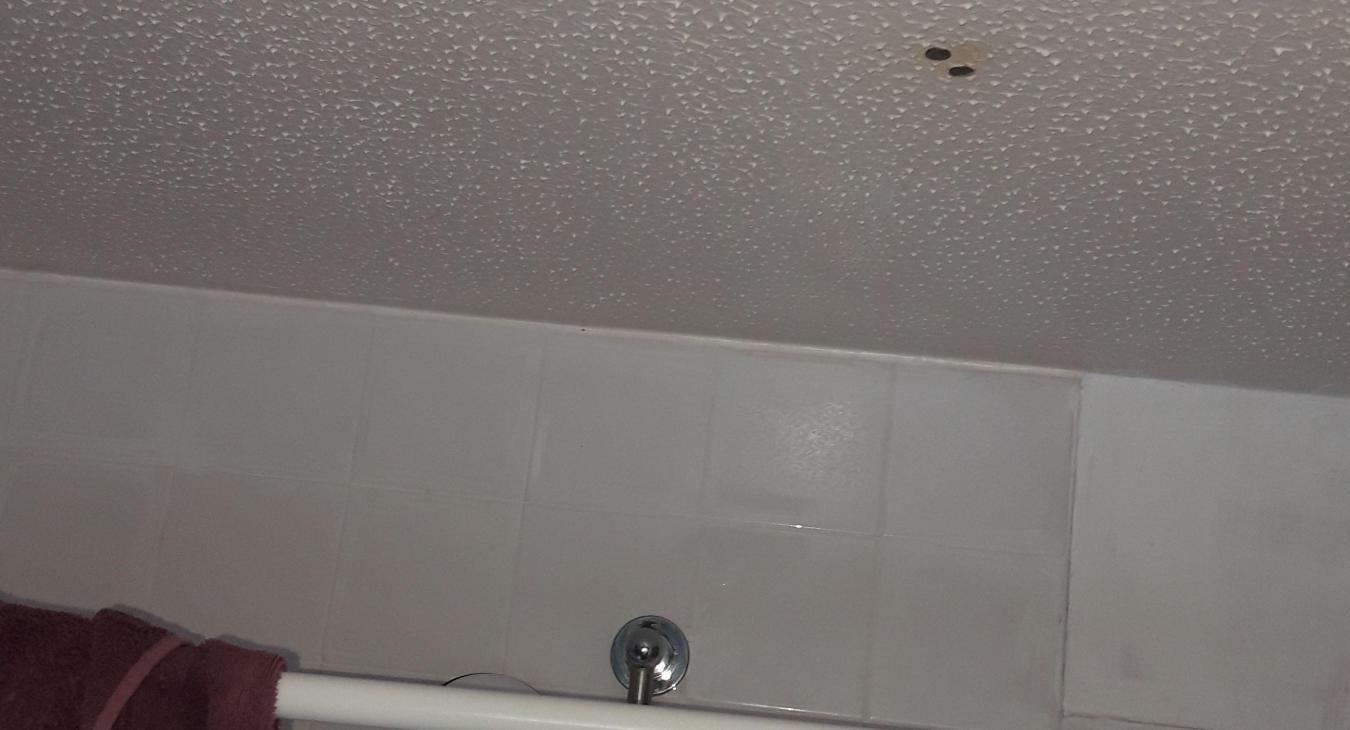 Hazard Alert - Exposed Bathroom Light near Shower!