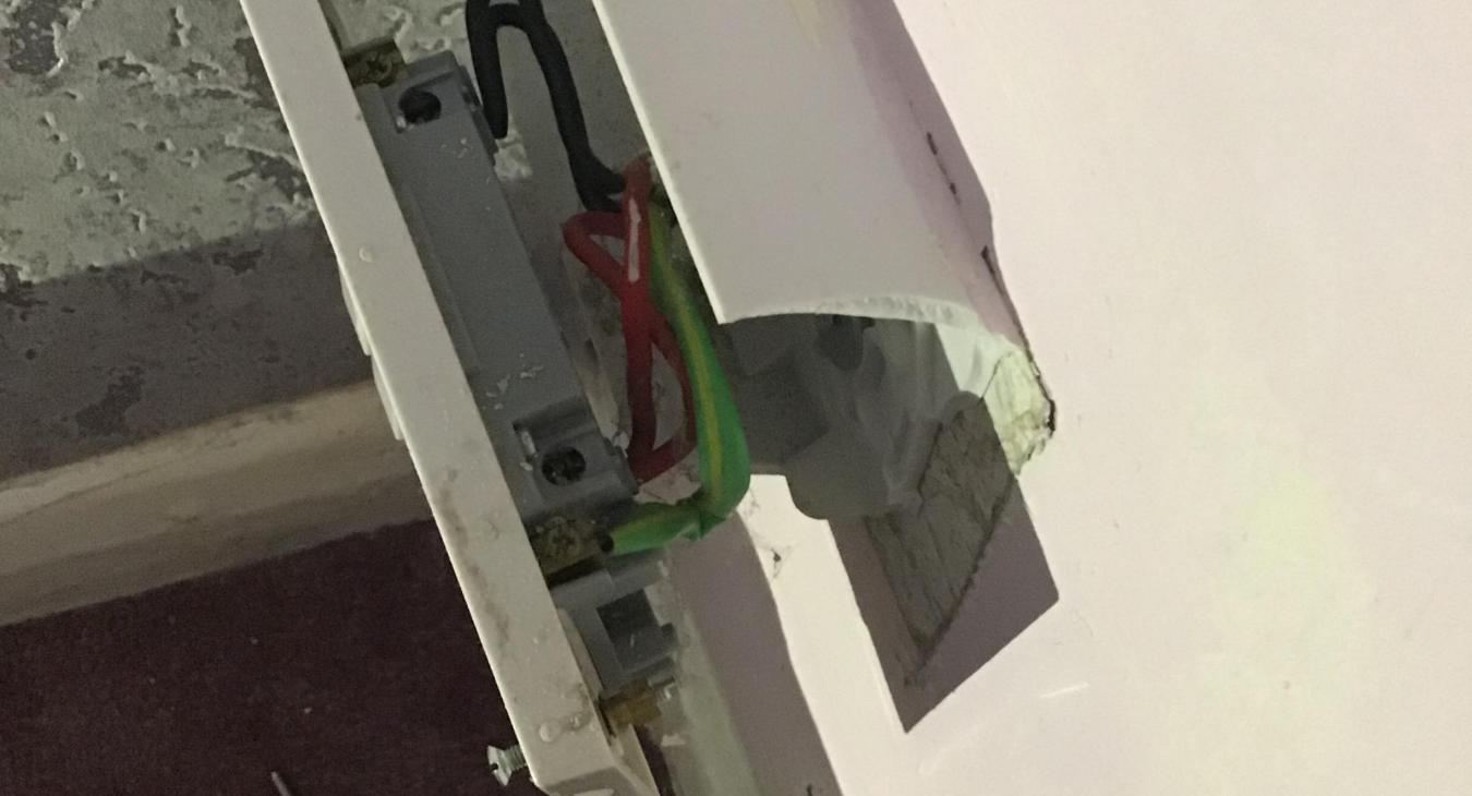 Hazardous Impact - Shattered Plug Socket Discovered in Rochester Property!
