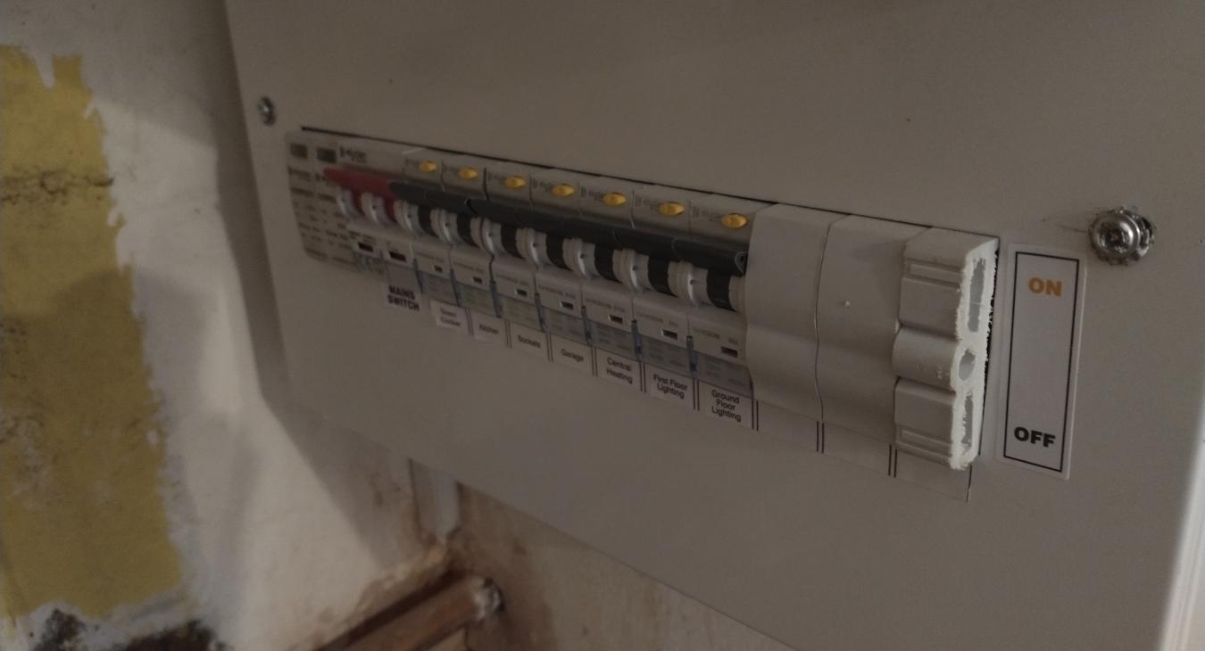 Fuse box upgrade and fuse box relocation for a kitchen refurbishment in Kent