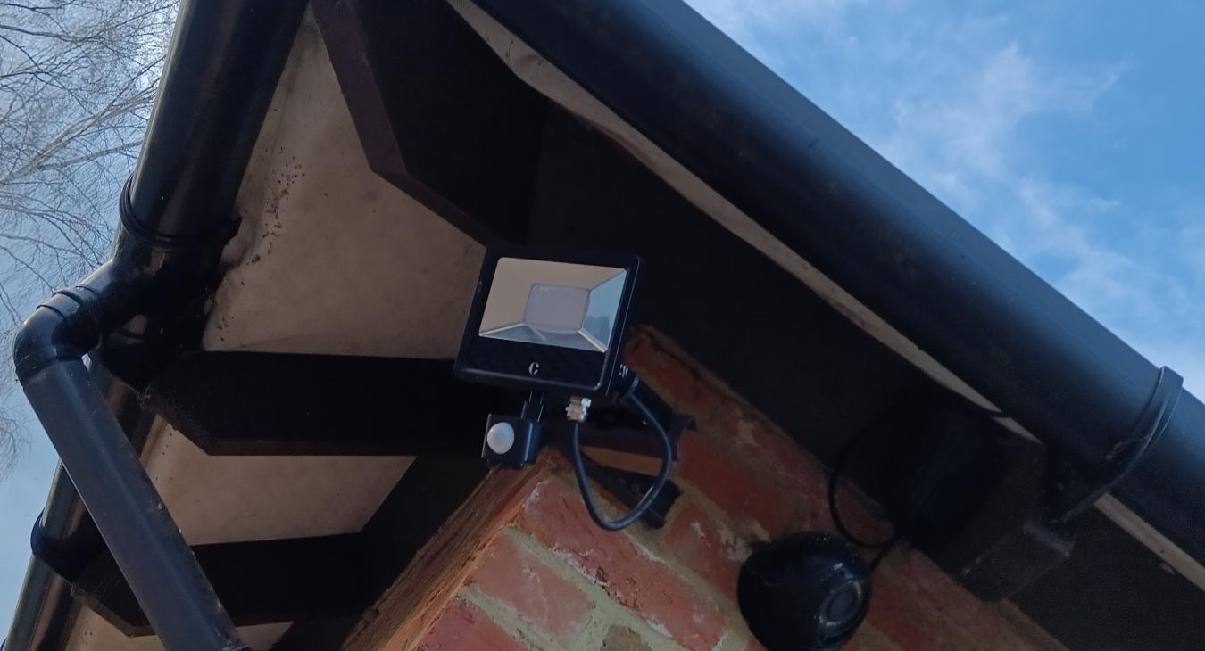 A PIR floodlight fitted on a garage in Bearsted, Maidstone, Kent