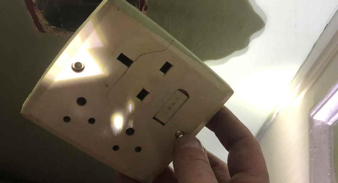 We found a cracked socket on one of our full once-over health checks on electrics in Downswood, Maidstone