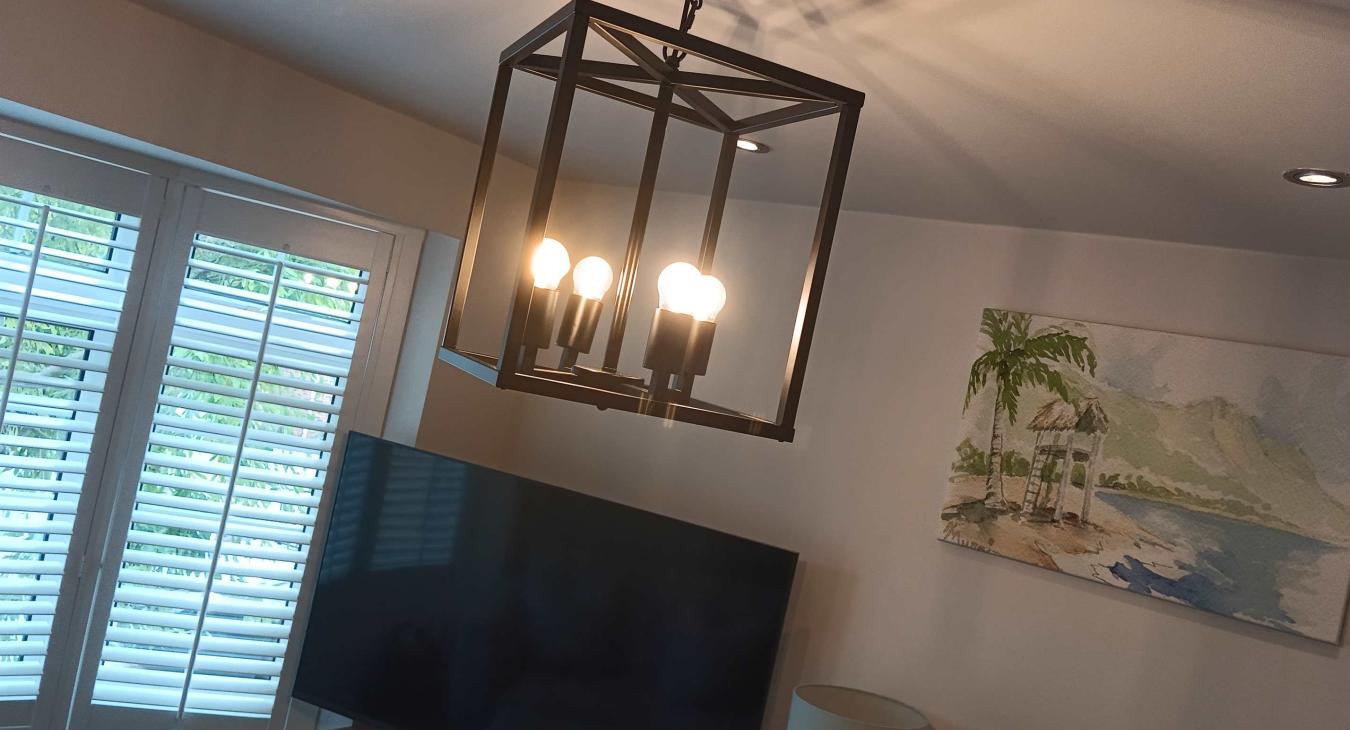 Small job electrician replaces ceiling light in Hempstead, Gillingham