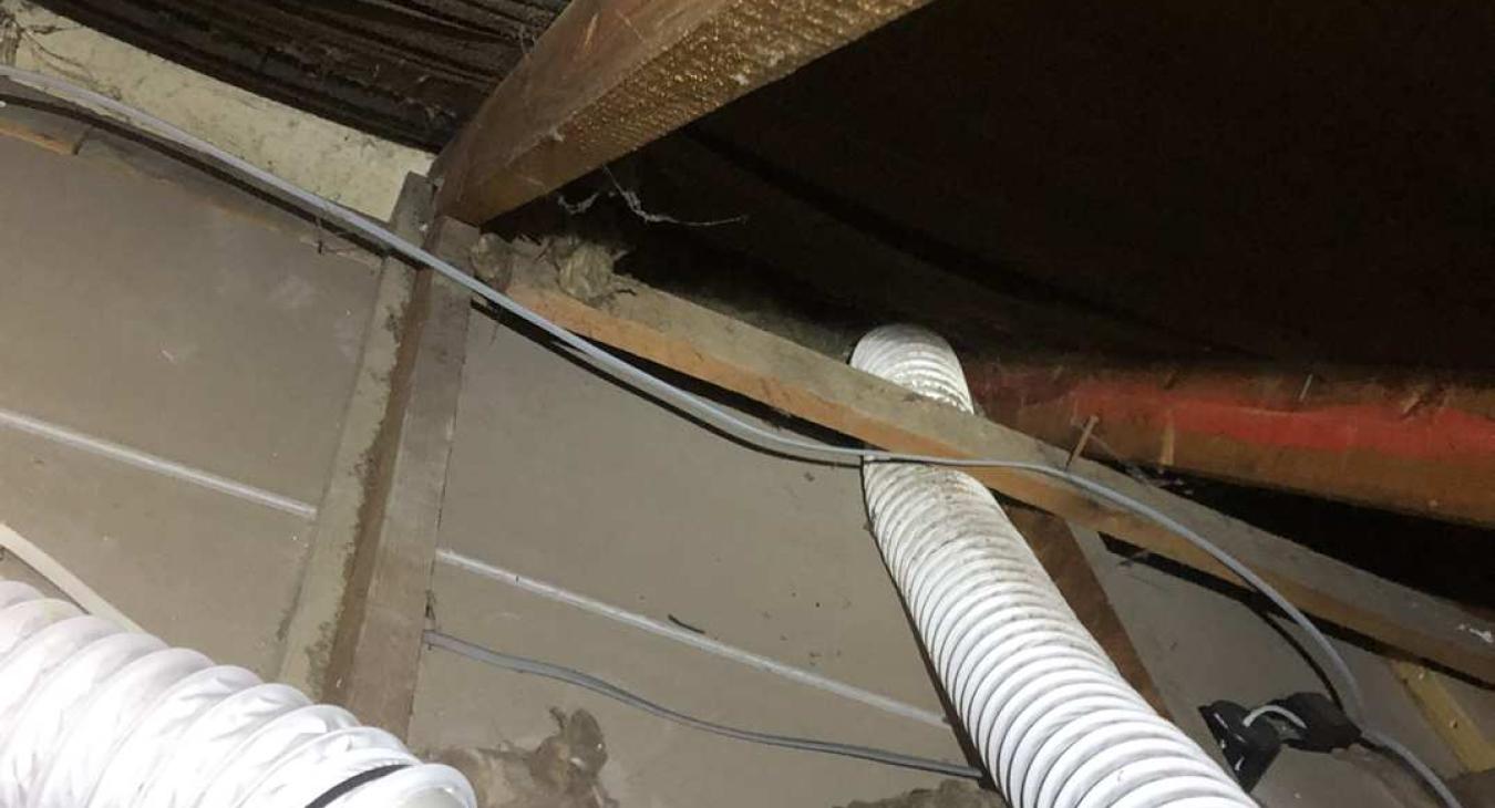 A weak and poorly installed extractor fan system we found in Chatham, Kent