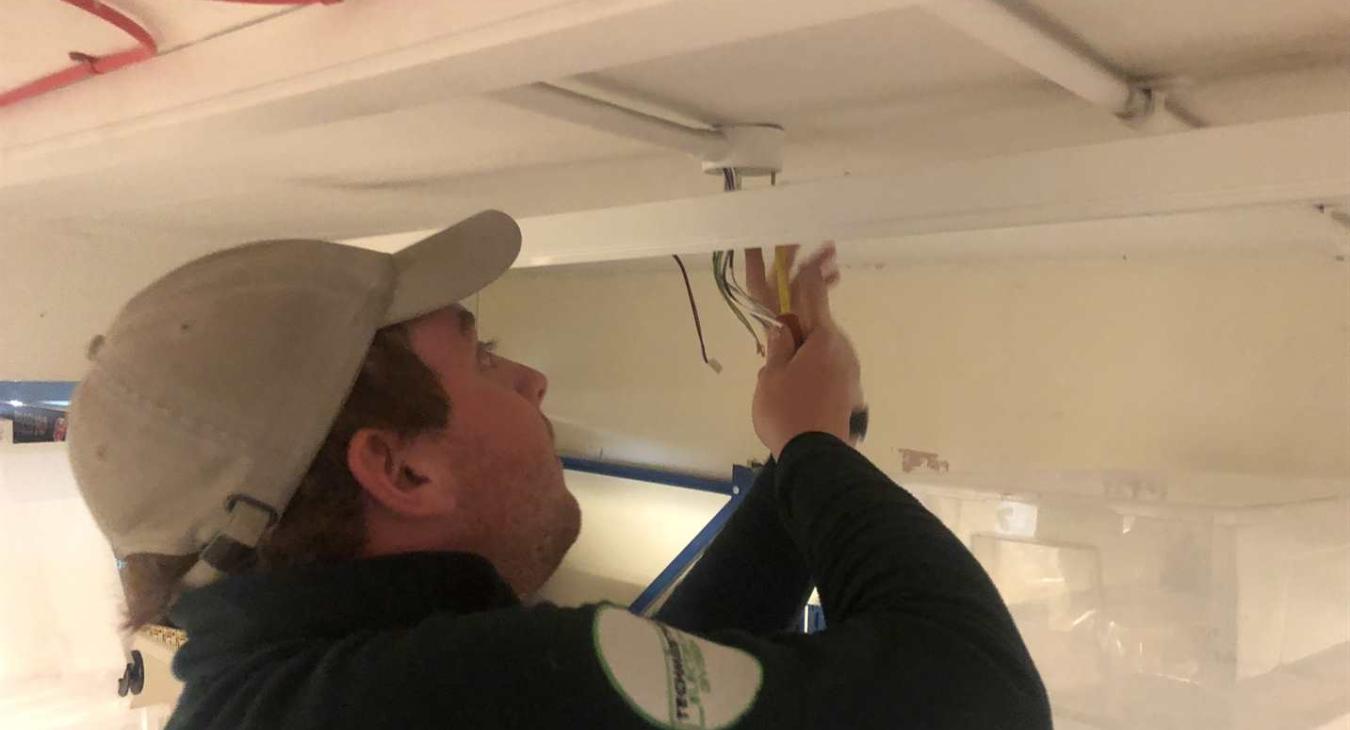 commercial electrician upgrading to LED striplights