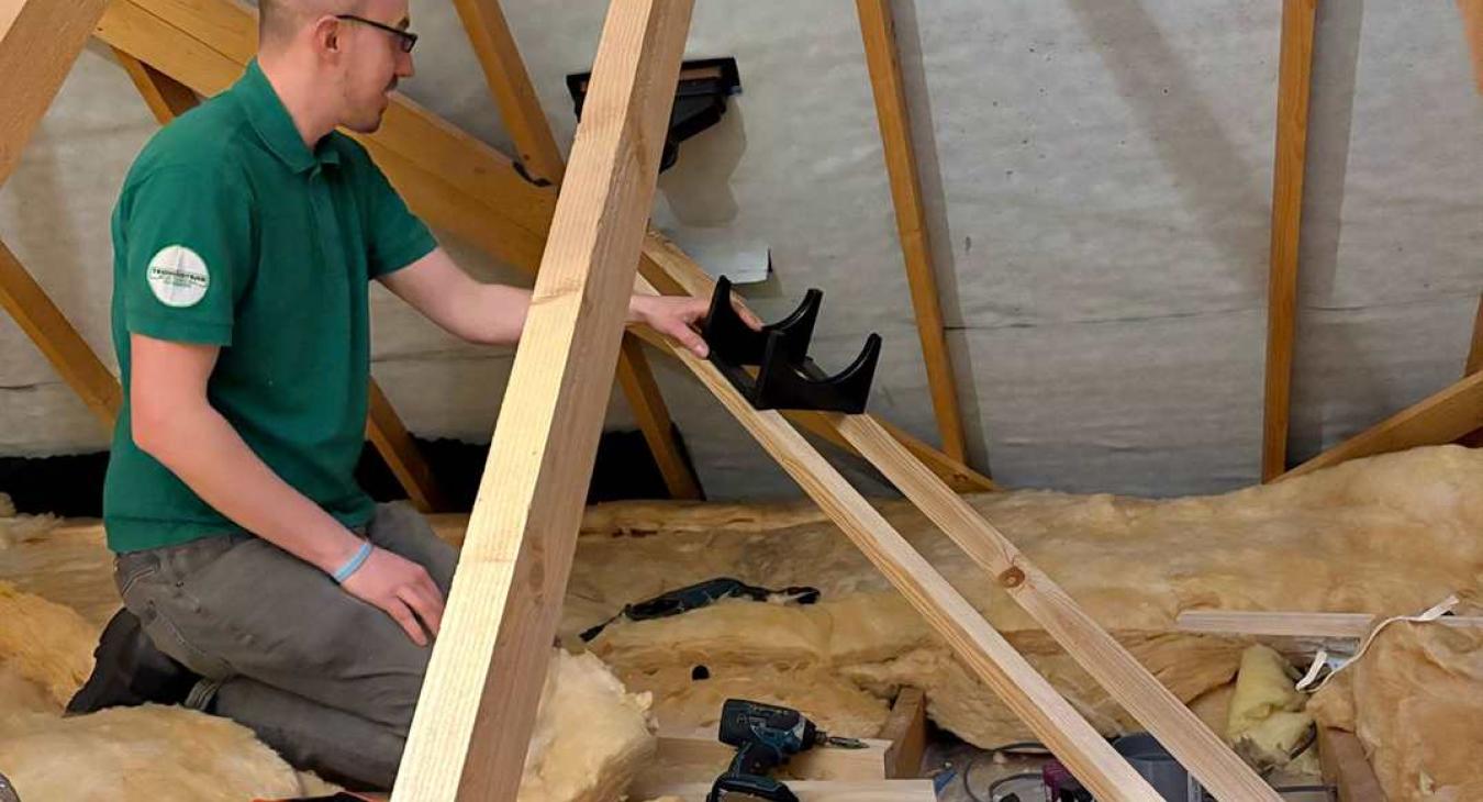 Building the ramp for the new extractor fan system